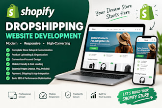 design and develop premium shopify dropshipping ecommerce website, shopify ecom
