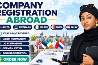 register company in estonia ireland uk ltd malta netherland bv with vat and eori