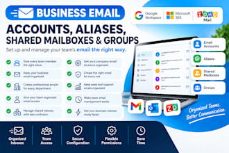 configure business email accounts aliases shared mailboxes groups