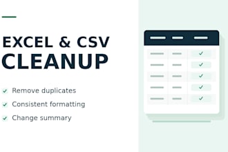 clean and organize your excel or CSV data