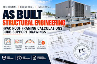 as built structural engineering hvac roof framing calculations curb support draw