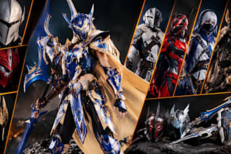 design custom 3d cosplay creation full knight anime armor and 3d cosplay props