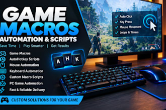 create game macros, mouse automation, pc game, autohotkey, macro script, ai bot