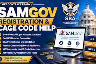 do samgov registration cage code help government contract uei sba loan setup