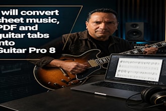 convert sheet music, PDF and guitar tabs into guitar pro 8