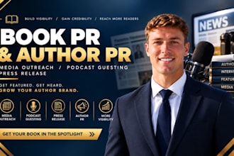 book pr, author pr, media outreach, podcast guesting, press release