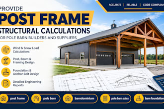 provide post frame structural calculations for pole barn builders and suppliers