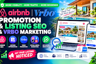 do airbnb promotion, airbnb listing SEO, vrbo marketing to increase bookings
