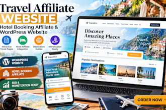 create travel affiliate website, hotel booking affiliate and wordpress blog