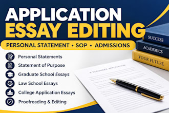 edit personal, statement of purpose, grad, law school, college application essay
