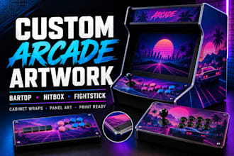 design custom bartop arcade hitbox cabinet artworkwrap  fightstick wraps
