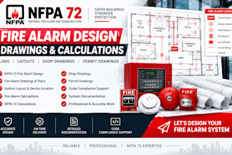 nfpa 72 fire alarm design drawings plans calculations
