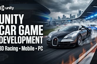 develop a 3d car racing game in unity for mobile and PC