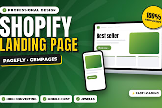 design a shopify landing page with pagefly or gempages