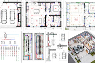 design adu garage electrical plans, lighting layouts and load calculation