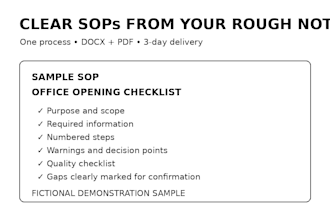 turn your business notes into a clear sop or checklist