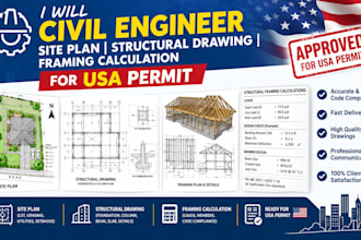 civil engineer site plans structural drawing framing calculations for USA permit