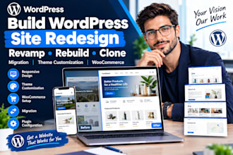 build wordpress site redesign revamp rebuild clone migration customization theme