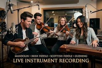 record mandolin, irish fiddle, scottish fiddle, guzheng for your song