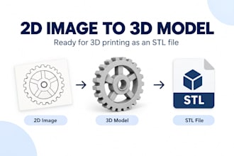 convert your 2d image to 3d model for 3d printing as an stl file