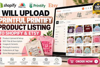 upload printful printify shopify product listing print on demand product to etsy