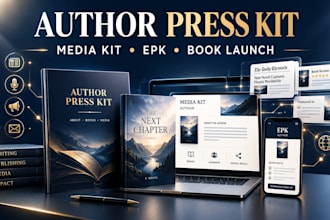 design author press kit media kit and epk for book lunch and promotion