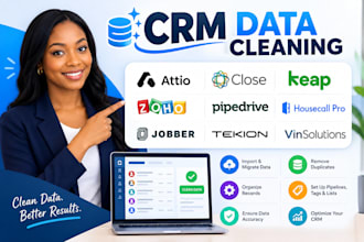 crm data cleanup attio close keap zoho pipedrive housecall pro jobber simpro