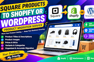 migrate square products to shopify or wordpress