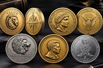 create custom 3d token, coin and medallion designs