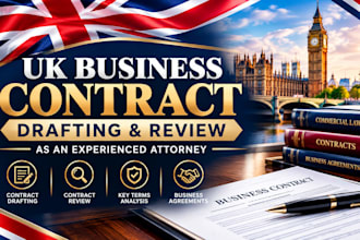 draft and review UK business contract as a solicitor
