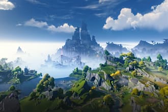 create open world game environment,3d terrain, map and immersive level design