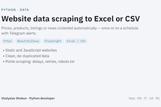 scrape website data to excel or csv with