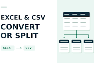 split excel or CSV files or convert between xlsx and CSV