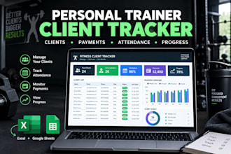create personal trainer client tracker excel gym management spreadsheet