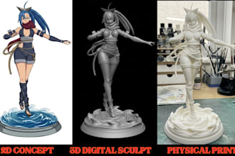 convert 2d image to 3d model, 3d character, stl 3d printing