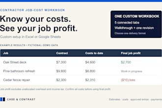 build a contractor job cost and profit spreadsheet
