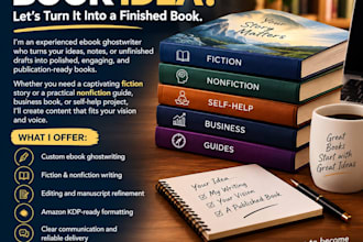 be your ebook ghostwriter for fiction, nonfiction book, amazon kdp book writer