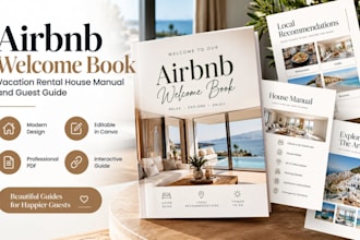 create an airbnb welcome book, vacation rental house manual and guest guide