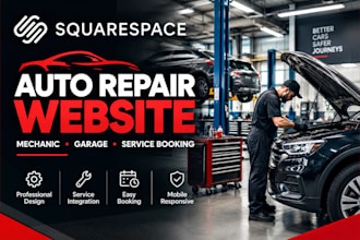 design squarespace auto repair website mechanic garage service booking website