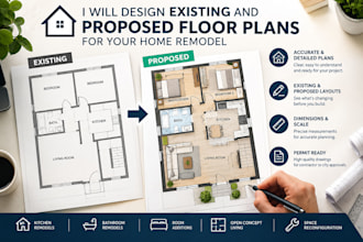 design existing and proposed floor plans for your home remodel
