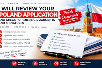 review your poland application and check for missing documents and signatures