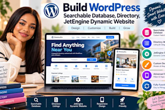 build wordpress searchable database, directory, jetengine dynamic website
