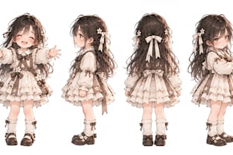 draw hand drawn character turnaround pose and expression sheets