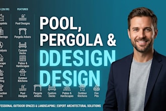 design custom swimming pool pergola and outdoor deck