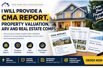 provide accurate cma report, property valuation and arv with comps