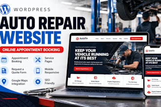design a wordpress auto repair website with online appointment booking