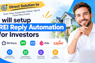 setup rei reply automation for investors with SMS emails drip campaigns zapier