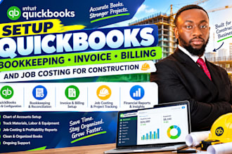 setup quickbooks bookkeeping invoice billing and job costing for construction