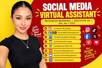 social media manager instagram branding executive virtual assistant ghl VA etsy