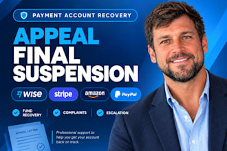 help appeal final suspensions and blocked funds from stripe, wise and amazon